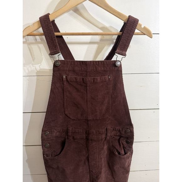 We the Free People Overalls Women's Size 29 Brown Corduroy Jumper Bib Stretch - Picture 2 of 11